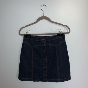 denim button up skirt